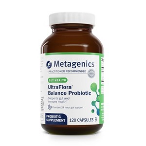 Metagenics UltraFlora Balance Probiotic, Daily Gut, Digestive & Immune Support, Vegetarian, Non-GMO, Gluten-Free, 120 Capsules - 1 of 4
