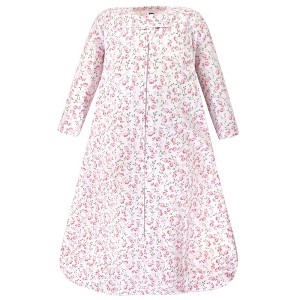 Hudson Baby Infant Girls Long Sleeve Cotton Jersey Sleeping Bag, Pink Peony - 1 of 2