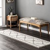 Nuloom Sondra Pet Friendly Premium Machine Washable Wool Moroccan Diamond Area Rug, Runner 2' x 8', Ivory - 2 of 4