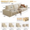 Combination Sofa Three Seat Pet Friendly Couch With Scratch Resistant Fabric, Asymmetrical Armrests, Bacta Style Upholstered Sofa-Maison Boucle - 3 of 4
