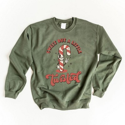 Simply Sage Market Women's Graphic Sweatshirt A Little Twisted Candy Cane