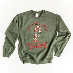 Simply Sage Market Women's Graphic Sweatshirt A Little Twisted Candy Cane - 1 of 2