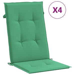 vidaXL Highback Chair Cushion Set of 4 Green Fabric (100% polyester) - 1 of 4