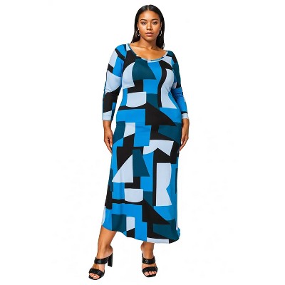 L I V D Women's Ozean Azul Maxi Dress