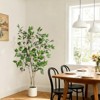 Artificial Ficus Tree Indoor, Faux Silk Plant with Wood Trunk, Lifelike Fruits, Planter & Moss for Home Office Decor - 4 of 4