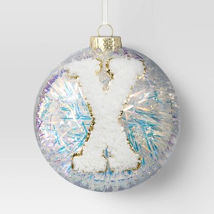 Christmas Monogram Plastic Tinsel Ball X - Wondershop™ - 1 of 3