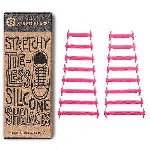 The Original Stretchlace No-Tie Silicone Elastic Shoelaces – Pink Tieless Shoe Laces (1 Set) - 1 of 4