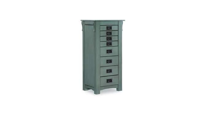 Delia Traditional Wood 8 Lined Drawer Jewelry Armoire Oak Finish - Powell, 2 of 17, play video