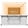 Farmhouse TV Stand for 75 Inch TV, Entertainment Center with Sliding Barn Doors & Storage Cabinets, Mid Century Modern Media Console - 4 of 4