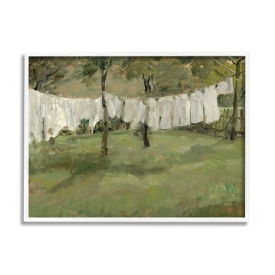 Stupell Industries Soothing Yard Clothesline Scene Framed Giclee