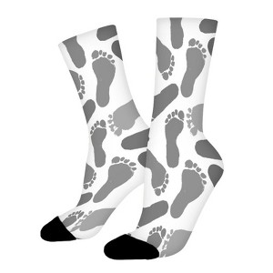 Human Footstep Women Printed Crew Socks Funny Funky Socks Soft Polyester Novelty Gifts for Artists Men - 1 of 1
