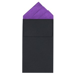 INSPIRE CHIC Men's Solid Card-inserting Prefolded Polyester Pocket Squares Handkerchiefs 1 Pc - 1 of 4