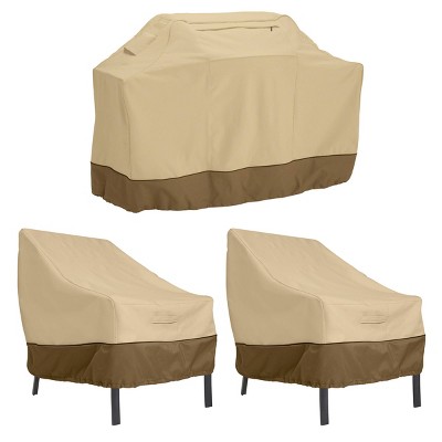 Veranda Large Grill Cover and Patio Lounge Chair Cover Bundle - Classic Accessories