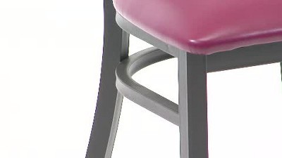Black Metal Cross Back Side Chair with Vinyl Seat