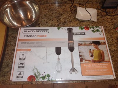 Black & Decker BCKM1011K01 Kitchen Wand Variable Speed Lithium-Ion Cordless Grey Immersion Blender Kit