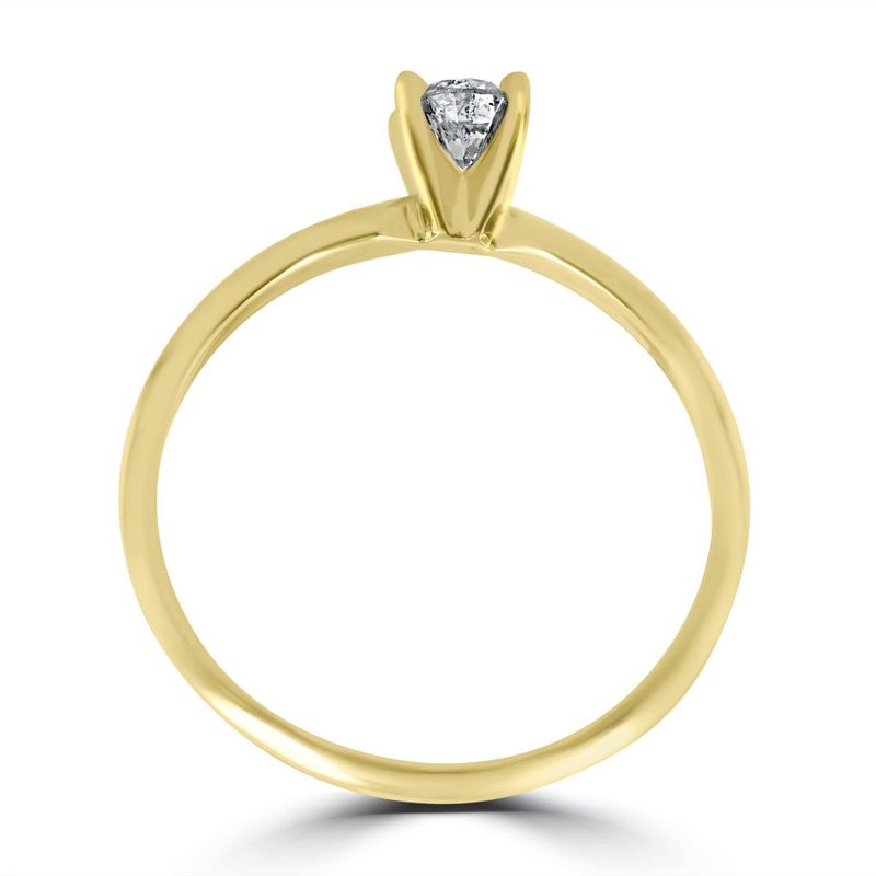 Pompeii3 1/3ct Round Diamond Solitaire Engagement Ring 14k Yellow Gold, 2 of 5