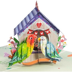 Frndly by Paper Love 3D Love Birds House Pop Up Card - 8" x 6" - 1 of 4