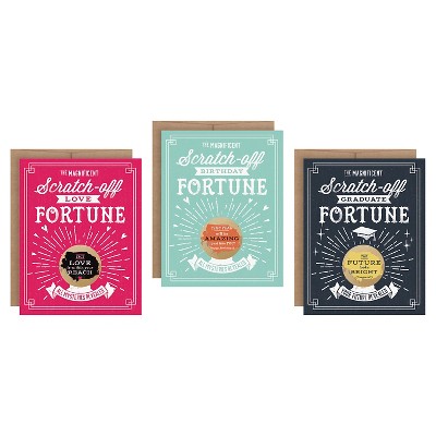 3ct Fortune Scratch-off Greeting Cards