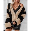Women's Colorblock Lightweight Cardigan Sweaters Button Down Bell Sleeve Knit Outerwear - 2 of 4