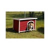 Outdoor Wooden Dog House with Roof and Raised Floor,Weather Resistant Pet House for Medium Dogs with PVC Door - LAOTIES - 4 of 4
