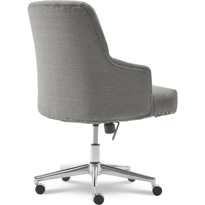Leighton Medium Gray Fabric Swivel Home Office Chair with Memory Foam
