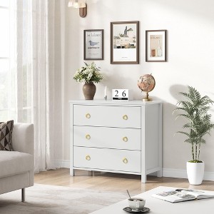 GustoWave 3-Drawer Dresser – 31.5" Wide Tall Storage Cabinet & Clothes Organizer, Freestanding Chest for Bedroom, Living Room, Hallway, White - 1 of 4