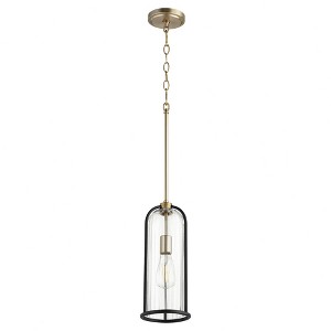 Quorum Lighting Espy 1-Light Pendant, Noir/Aged Brass, Glass, 6.25W x 15H, Incandescent, Damp Rated - 1 of 1