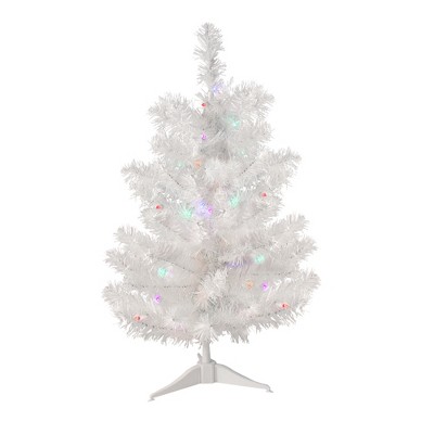 Northlight 2' Prelit Artificial Christmas Tree Snow Frosted - Multicolor LED Lights