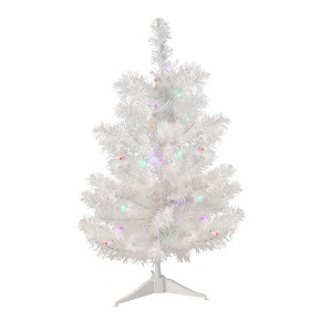 Northlight 2' Prelit Artificial Christmas Tree Snow Frosted - Multicolor LED Lights - 1 of 3