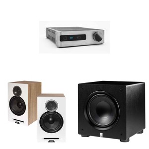 Elac DBR62-W - Debut Reference 6.5" Bookshelf Speakers - White, Pair, Elac DS-A101-G - Integrated amp and network music player with Wi-Fi, Bluetoot... - 1 of 4