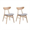 CIPACHO (1 Table with 4 Chairs)Wooden Dining Table Set, Modern Simple Design Square Kitchen Table and Fabric Upholstered Dining Chairs, Oak - 4 of 4