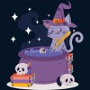 Men's Design By Humans Halloween Kitty Cauldron By machmigo T-Shirt - 2 of 2