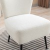 Modern Boucle Armless Accent Chair with Foam Upholstery, Rubber Wood Legs – Stylish and Comfortable Chair for Living Room, Office Bedroom - 2 of 4