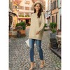 Seta T Women's Fall Winter Round Neck Long Sleeve Casual Tunic Sweater with Pockets - 3 of 4