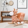 Mshliw Kids Plush Rocking Horse Giraffe Ride-On Toy with Music, Safety Belt, Soft Seat & Wooden Base, for Toddlers 18 Months and Up, Halloween gift - 3 of 4