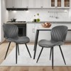 CLIHOME 2 Pieces Armless Dining Chairs, Modern Leather Upholstered Chairs with Comfy Backrest and Sturdy Metal Legs 20" Height - 2 of 4