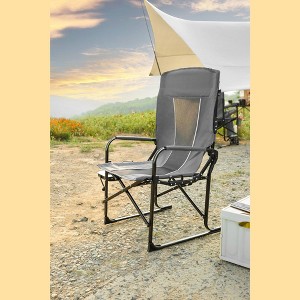 VYNXARIA Heavy Duty Camping Directors Chair ¨C Oversized & Portable with Side Table in Red! - 1 of 4