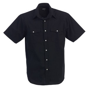 Gioberti Mens Casual Western Solid Short Sleeve Shirt With Pearl Snaps - 1 of 2