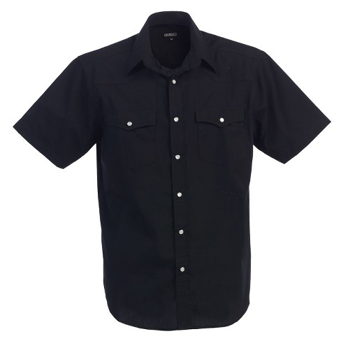 Gioberti Mens Casual Western Solid Short Sleeve Shirt With Pearl Snaps - image 1 of 2