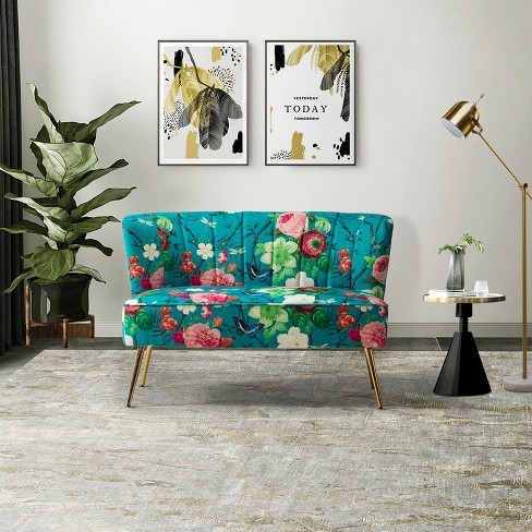 Trento 47'' Contemporary Loveseat With Floral Patterns | Artful Living ...