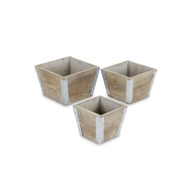 Cheung's Samil Tapered Set of 3 Square Planters