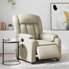 vidaXL Electric Massage Recliner Chair - Cream Faux Leather Armchair with Motorized Reclining, Vibration Massage, Side Pocket for Living Room - 2 of 4