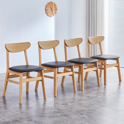 Modern Dining Chairs Set Of 2,Comfortable Stylish Dining Chairs With Pu Cushion,Wooden Dining Chairs-Cuddlewood