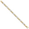 Black Bow Jewelry Men's 14k Yellow & White Gold 6.2mm Figaro Chain Bracelet - 2 of 4