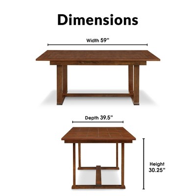 Wesley Dark Brown Extendable Wood Dining Table