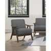 CAVINAS Mid-Century Modern Accent Chair with Solid Rubber Wood Frame and Textured Fabric Upholstery, Walnut Finish - 3 of 4
