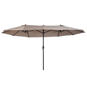 Sapphtopaz 15Ft Patio Umbrella Double Sided Umbrella Extra Large Market Umbrella with Crank and Air Vents for Garden, Beach, Deck, Backyard - 1 of 4