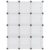 vidaXL Storage Cube Organizer with 12 Cubes and Doors Transparent PP - 3 of 4