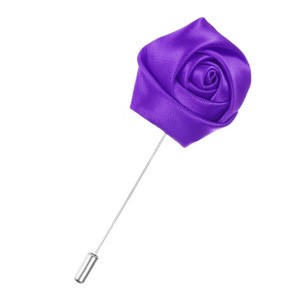 Unique Bargains Wedding Groom Boutonnieres Rose Flower Lapel Pins for Men 1 Pc - 1 of 4