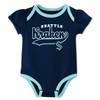 MLB Seattle Mariners Baby Girls' 3pk Bodysuit - 0-3M